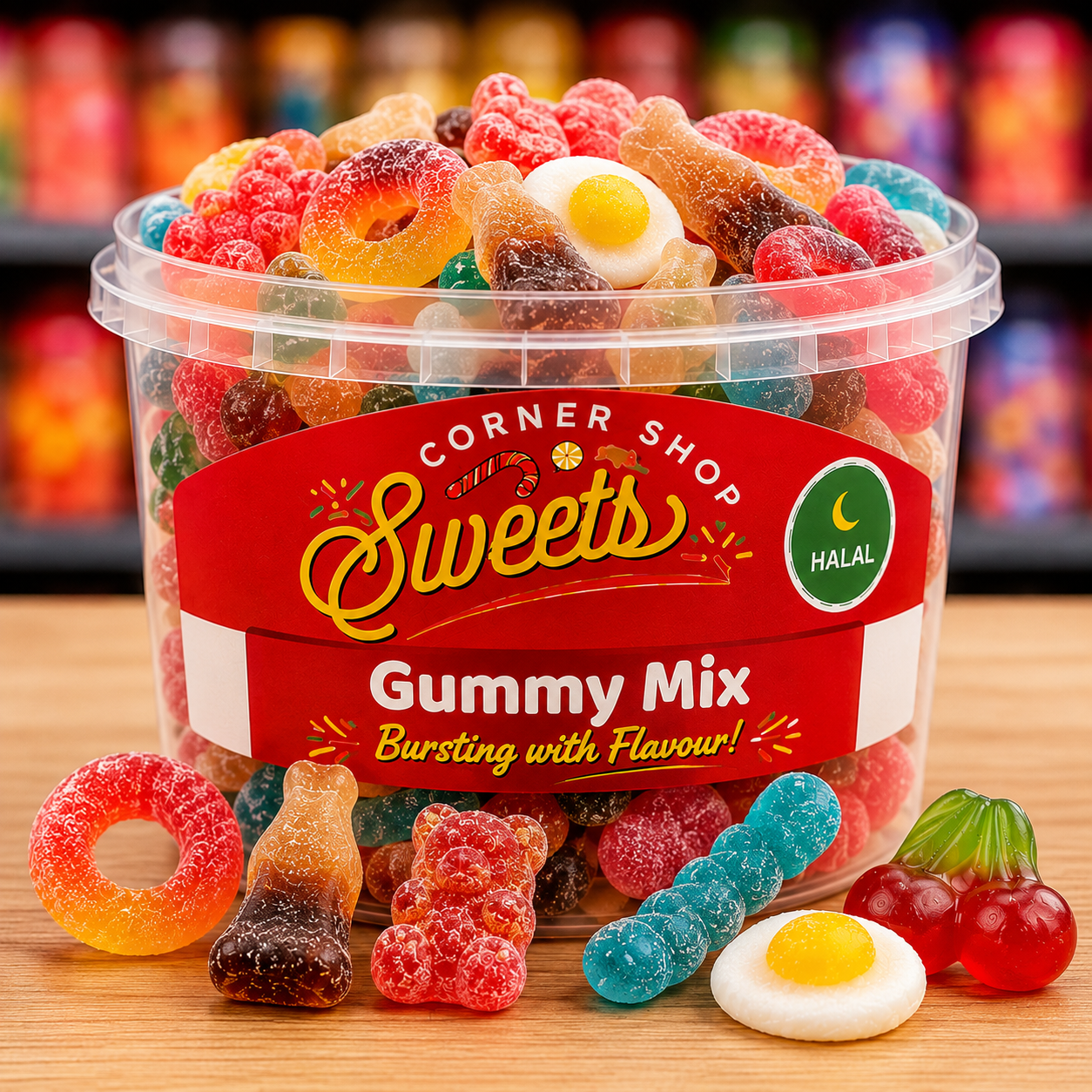 Halal Gummy Mix Sweets Tub